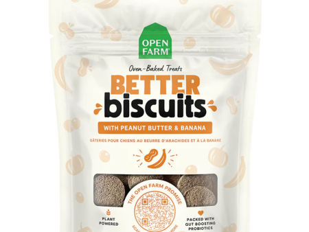 Open Farm Better Biscuits Dog Treats Peanut Butter, Banana & Oatmeal 8 oz Fashion