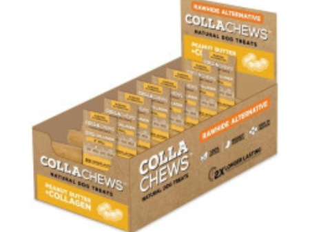 CollaChews Rawhide Alternative Collagen Roll Dog Treats Peanut Butter 6  Sale