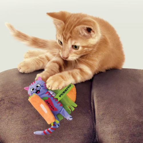 KONG Pull-A-Partz Purrito Plush Cat Toy with Catnip on Sale