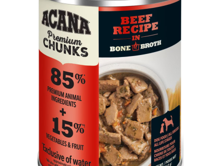 Acana Premium Chunks Beef Recipe in Bone Broth Canned Dog Food, 12.8-oz For Discount