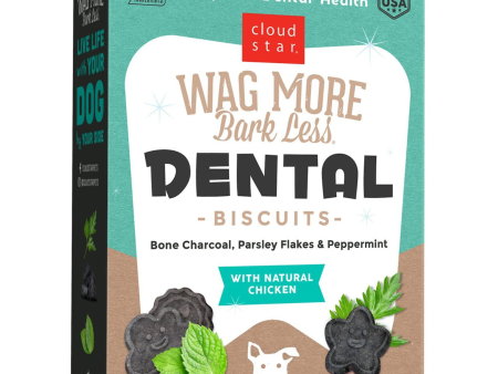 Cloud Star Wag More Bark Less Oven Baked Dental Chicken, Bone Charcoal, Parsley, Peppermint Crunchy Dog Treats 14 oz Hot on Sale