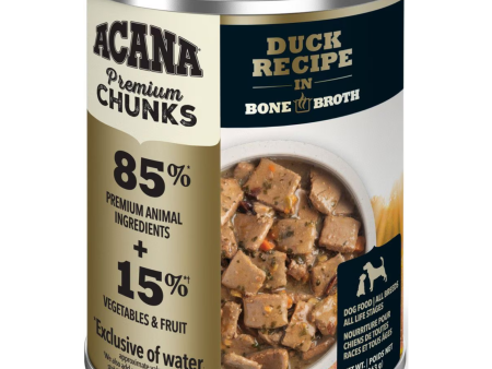 Acana Premium Chunks Duck Recipe in Bone Broth Canned Dog Food, 12.8-oz For Sale