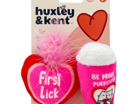 Huxley & Kent Valentine s First Lick Heart & Be Mine Coffee Cat Toy, 2 pk Sale