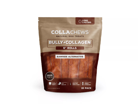 CollaChews Rawhide Alternative Collagen Chips Dog Treats Bully 11oz Supply