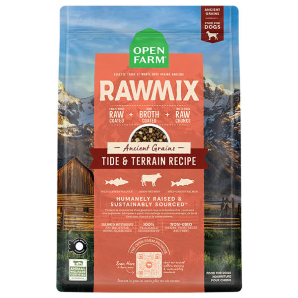 Open Farm Rawmix Ancient Grains Tide & Terrain Recipe Dry Dog Food Supply