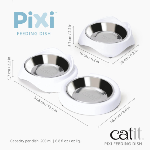 Catit PIXI Cat Feeding Dish White Cheap