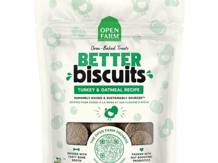 Open Farm Better Biscuits Dog Treats Turkey & Oatmeal 8 oz Supply