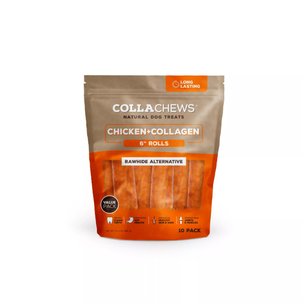 CollaChews Rawhide Alternative Collagen Chips Dog Treats Chicken 11oz Online now