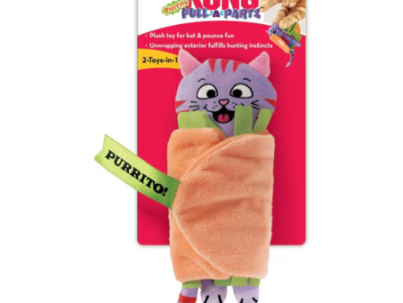 KONG Pull-A-Partz Purrito Plush Cat Toy with Catnip on Sale