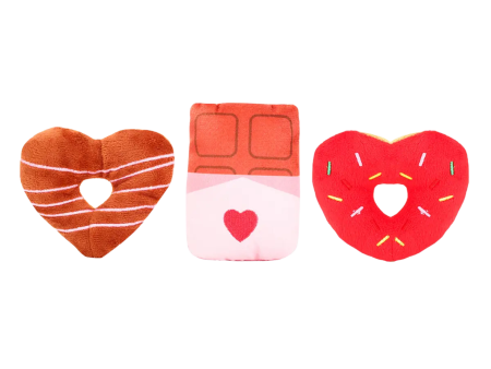 Hugsmart Pet Valentine s Woof Love Donuts & Chocolate Dog Toy on Sale