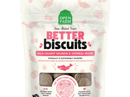 Open Farm Better Biscuits Dog Treats Salmon & Oatmeal 8 oz on Sale