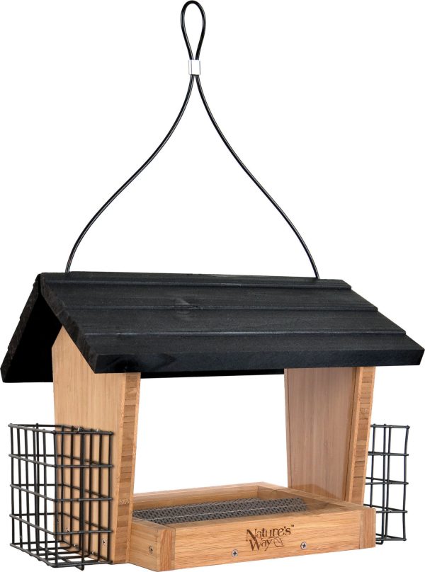 Natures Way Bird Prdts - Hopper Feeder Bambo With Suet Cages Supply